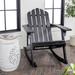 Irving Outdoor Patio Classic Acacia Wood Adirondack Rocking Chair, by JONATHAN Y