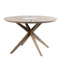 Sachi Outdoor Light Eucalyptus Wood and Concrete Round Dining Table