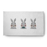 Simply Daisy 3 x 5 Ocean Abyss Green Bunny Triplets Easter Chenille Indoor/Outdoor Rug