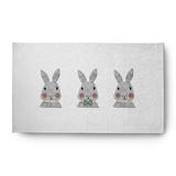 Simply Daisy 3 x 5 Laurel Tree Green Bunny Triplets Easter Chenille Indoor/Outdoor Rug
