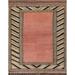 Ahgly Company Indoor Rectangle Abstract Brown Red Southwestern Area Rugs 8 x 12