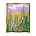 Stupell Industries Modern Desert Scenery Cactus Plants Painting Metallic Gold Floating Framed Canvas Print Wall Art Design by Laura Marr