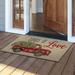 EQWLJWE Valentines Day Door Mat Valentines Hearts Truck Indoor Outdoor Non-Slip Valentine Doormat Entryway Front Porch Valentine s Day Welcome Mat for Entrance Decor 16 x 24 Inch