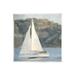 Stupell Industries Nautical Sailboat Rocky Mountain Cliffs Graphic Art Unframed Art Print Wall Art Design by Kim Allen