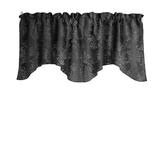 Velvet Embossed Damask Scalloped Window Valance 54 Wide / 20 Tall