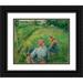 Pissarro Camille 14x12 Black Ornate Wood Framed with Double Matting Museum Art Print Titled - Young Peasant Girls Resting in the Fields near Pontoise