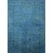 Ahgly Company Indoor Rectangle Mid-Century Modern Blue Ivy Blue Oriental Area Rugs 2 x 4