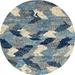 Ahgly Company Indoor Round Abstract Gray Cloud Gray Abstract Area Rugs 7 Round