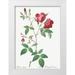 Redoute Pierre Joseph 18x24 White Modern Wood Framed Museum Art Print Titled - Velvet China Rose Rosa indica