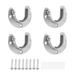 4 Packs Heavy Duty Stainless Steel Closet Rod End Supports Closet Pole Sockets Flange Rod Holder with Screws 1-1/3 Inches Diameter(U-Shaped)