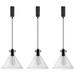 Kiven J-Type Track Lighting Light fixture Adjustable Length 3-Light Modern Glass Juno Track Pendant Light E26 Socket