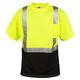 Cordova V451-XL Cor-Brite Type R Class II Lime Birdseye Mesh T-Shirt Short Sleeves Chest Pocket 2-Inch Silver Reflective Tape Black Front Panel X-Large