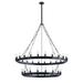 Aiwen 2 Tiers Wagon Wheel Chandelier Matte Black Metal Frame Industrial Rustic Decorative Ceiling Light