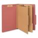 Six-Section Classification Folders Heavy-Duty Pressboard Cover 2 Dividers 2.5 Expansion Legal Size Brick Red 20/Box | Bundle of 5 Boxes