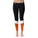 Women's Black/Orange Oklahoma State Cowboys Ankle Color Block Yoga Leggings