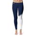 Women's Navy/White Monmouth Hawks Plus Size Letter Color Block Yoga Leggings