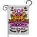 Ornament Collection My Body Right 2-Sided Polyester 19 x 13 in. Garden Flag in Black/Gray | 19 H x 13 W in | Wayfair OC-FM-IP-US22-OC-190154-G-BO