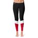 Women's Black/Red Youngstown State Penguins Ankle Color Block Yoga Leggings