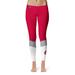 Women's Red/White Sacred Heart Pioneers Ankle Color Block Yoga Leggings