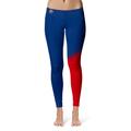 Women's Blue/Red Belmont Bruins Letter Color Block Yoga Leggings