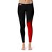 Women's Black/Red UNLV Rebels Letter Color Block Yoga Leggings