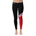 Women's Black/Red San Diego State Aztecs Letter Color Block Yoga Leggings