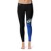 Women's Black/Blue Cal State San Marcos Cougars Plus Size Letter Color Block Yoga Leggings