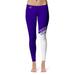 Women's Purple/White High Point Panthers Plus Size Letter Color Block Yoga Leggings