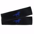 Designcovers A set(2 pcs) Cotton Black With Dark Blue Runing Horse Design Universal Car Safety Seat Belt Strap Cover Shoulder Pad / Cushion Fits any Car