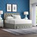 Lark Manor™ Allegretto King Tufted Upholstered Storage Panel Bed Metal in Gray | 48.6 H x 60.8 W x 80.3 D in | Wayfair