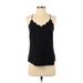J. by J.Crew Sleeveless Blouse: Plunge Spaghetti Straps Black Solid Tops - Women's Size 0