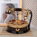 Lsaardth Vintage Music Box Musical Jewelry Box, Vintage Telephone Rotary Phone Music Boxes Trinket Box with Drawer for Christmas Birthday Gift Home Decoration(Black)