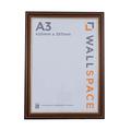 Wall Space A3 Brown Frame with Gold Inset | Traditional Mahogany A3 Picture Frame | Brown and Gold Line A3 Photo Frame | A3 Dark Wood Photo Frames with REAL GLASS | Brown Wood A3 Certificate Frame