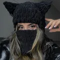 Chapeau de cosplay d'oreille d'animal mignon casquettes en laine de dessin animé cagoule