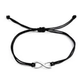 Bracelet en corde noire 8 Infinity pour femmes et hommes fait à la main breloque meilleur cadeau