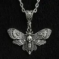 Collier pendentif Death Moth JoSugar Skull Gothic Butterfly Rock Emo Goth Indie Jewelry Silver
