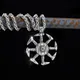 Collier pendentif Kolovrat en acier inoxydable double face étoile de la roue russe runes vikings