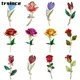 Broches de fleur de Rose rouge en strass broche de perle pour femmes Bouquet de fleur de tulipe