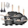 c&g outdoors Pots & Pans Set Nonstick 20PCS, Granite Coating Cookware Sets Induction Compatible w/ Frying Pan, Saucepan, Sauté Pan, Grill Pan | Wayfair