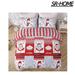 SR-HOME Christmas Duvet Cover Set Queen Santa Claus Snowman Pattern Bedding Set Microfiber in Red/White | Wayfair SR-HOME2533f4f