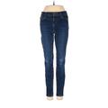 Ann Taylor LOFT Jeans - Mid/Reg Rise Skinny Leg Denim: Blue Bottoms - Women's Size 25 - Dark Wash