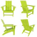 Beachcrest Home™ Laprade Plastic Folding Adirondack Chair Set Plastic in Green | 35.6 H x 30 W x 33.5 D in | Wayfair
