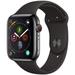 (Used) Apple Watch Series 4 GPS+LTE w/ 44MM Black Stainless Steel Case & Sport Band