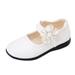 JDEFEG Size 3 Shoes for Girls Baby Children Leather Flower Single Soft Dance Shoes Girls Shoes Kid Princess Baby Shoes Baby Shoes Girls Pu White 26