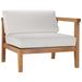 Lounge Chair White Natural Teak Wood Fabric Modern Contemporary Outdoor Patio Balcony Cafe Bistro Garden Furniture Hotel Hospitality