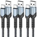 USB C Cable [3-Pack 1.6ft+3.3ft+6.6ft] 3A Fast Charge Type C Charger Cord Premium Nylon USB to Type C Cable