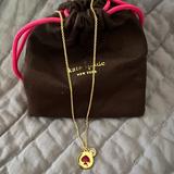 Kate Spade Jewelry | Kate Spade New York Spot The Spade Gold Tone Necklace | Color: Gold/Red | Size: Os