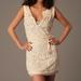 Free People Dresses | Free People Sabino Canyon Cream Eyelet Lace Layered Blue Tie Waist Dress | Color: Blue/Cream | Size: L