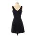Hollister Casual Dress - A-Line V Neck Sleeveless: Black Print Dresses - Women's Size X-Small