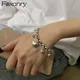 FOXANRY Hiver Nouvelle Couleur Argent AMOUR Coeur Bracelet pour Femmes Mode Creative Boules